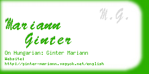 mariann ginter business card